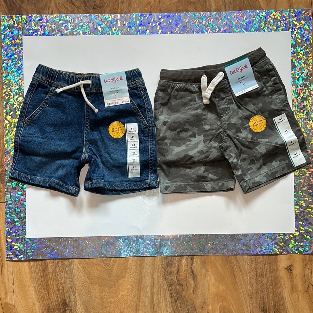 NWT-Cat & Jack Blue and Green Shorts for Casual Wear